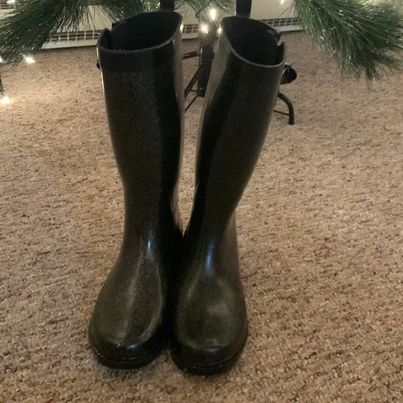 Capelli of New York Shoes Talk Black Sparkly Rain Boots Poshmark